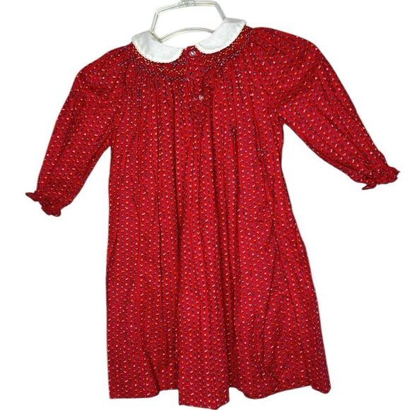 The Smockery Vintage Red Girls Dress. Size 6. - Picture 6 of 9